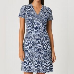 J.McLaughlin Women's Blue/White Catalina Cloth Ivana Radio Waves Stripes Size S